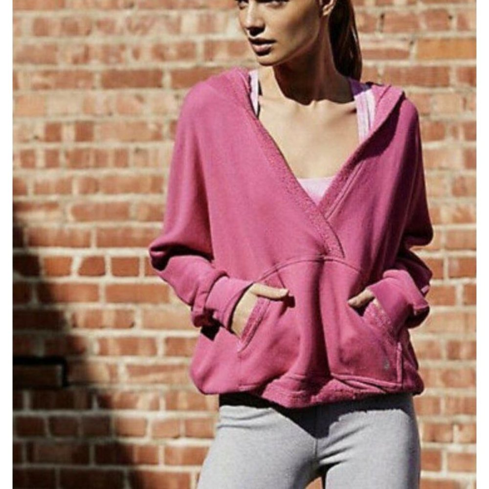 Free People Reyes Surplice Hoodie Pink XS - Picture 1 of 10